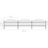 ZNTS Garden Fence with Spear Top Steel 277714