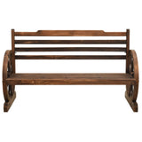 Bench Brown Solid Firwood Medium Fun Inlays Garden Bench 313891