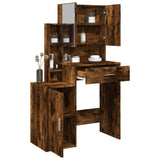 Dressing Table with Cabinet Smoked Oak 80x35x132 cm 848238