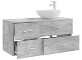 Bathroom Furniture Set 2 pcs Concrete Grey Engineered Wood 3403955