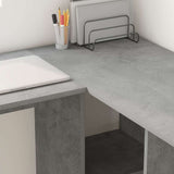 Desk with Shelf Concrete Grey 142 x 102 x 73 cm Engineered Wood 869293
