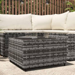 ZNTS Square Garden Coffee Table Grey 50x50x30 cm Poly Rattan 319859