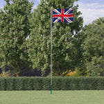 UK Flag and Pole 6.23 m Aluminium 3147110