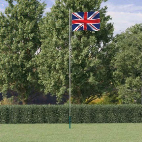 UK Flag and Pole 6.23 m Aluminium 3147110