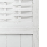Room Divider 4 Panels White Solid Wood Paulownia 358721