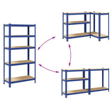 5-Layer Storage Shelves 2 pcs Blue Steel&Engineered Wood 4016950