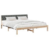 Bed frame Brown and dark grey 180 x 200 cm Solid pine wood 3394344