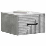 Wall-Mounted Bedside Cabinet with Drawer 2 pcs Concrete Grey 898602
