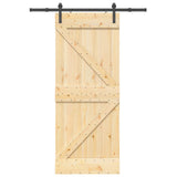 Sliding Door NARVIK Natural and Black 85 x 210 cm 3445204