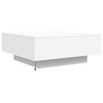 ZNTS Coffee Table with LED Lights White 80x80x31 cm 836588