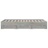 Bed Frame with Drawers without Mattress Grey Sonoma 150x200 cm King Size 3207271