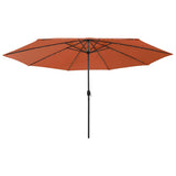 Garden Parasol with LED Lights 400 cm Terracotta 312535