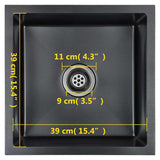 Handmade Kitchen Sink Black Stainless Steel 145083