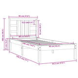 Bed Frame without Mattress 90x190 cm Single Solid Wood 3105370