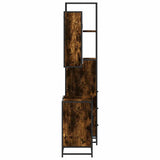 3 Piece Bathroom Furniture Set Smoked Oak Engineered Wood 3301147
