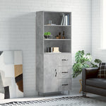 Highboard Concrete Grey 69.5x34x180 cm Engineered Wood 3189441