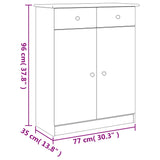 Shoe Cabinet ALTA 77x35x96 cm Solid Wood Pine 353925