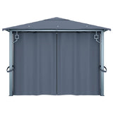 Gazebo with Curtain 400 x 300 cm Anthracite Aluminium 48045