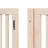 Dog Gate with Door Foldable 9 Panels 450 cm Poplar Wood 3155644