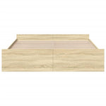 Bed Frame with Drawers without Mattress Sonoma Oak 180x200 cm Super King 3280274