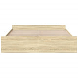 Bed Frame with Drawers without Mattress Sonoma Oak 180x200 cm Super King 3280274