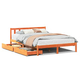 Bed Frame without Mattress Wax Brown 160x200 cm Solid Wood Pine 3301495