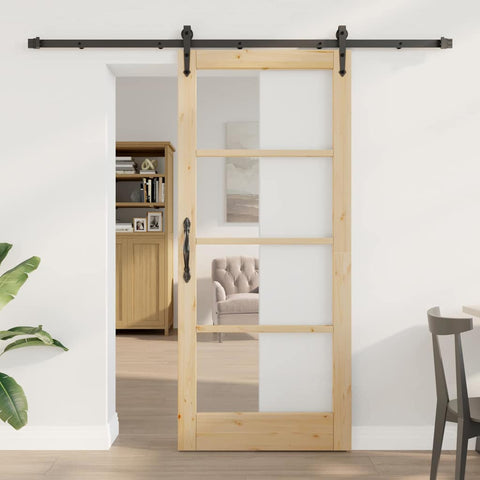 Sliding Door Manual ORKDAL Brown 86 x 198.5 cm Wood and metal 3332479