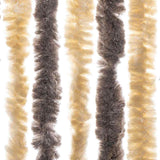 Fly Curtain Dark Brown and Beige 100x220 cm Chenille 377358