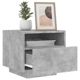 ZNTS Bedside Cabinet with LED Lights Concrete Grey 40x39x37 cm 836804