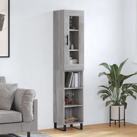 Highboard Grey Sonoma 34.5x34x180 cm Engineered Wood 3199391