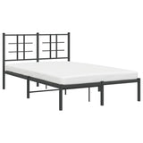 Metal Bed Frame without Mattress with Headboard Black 120x190cm 355558
