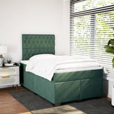 Box Spring Bed with Mattress Dark Green 120x190 cm Small Double Velvet 3290867