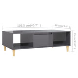 Coffee Table High Gloss Grey 103.5x60x35 cm Engineered Wood 806021