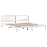 Bed Frame with Headboard without Mattress White 180x200 cm Super King 3306795