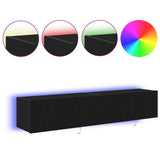 TV Wall Cabinet 2 pcs Black Oak 80 x 35 x 31 cm Engineered Wood 863109