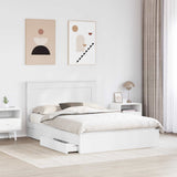 Storage Bed with Headboard White 140 x 200 cm Engineered Wood 3410244