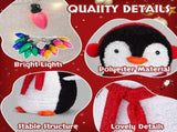 2-Piece Lighted Plush Penguins Christmas Yard Decorations, Set of 2 Pre-lit Pull Up Penguins with 67152171