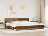 Bed Frame with Headboard Old Wood 200 x 200 cm Solid Pine Wood 3410562
