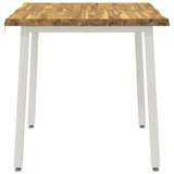 60 x 55 x 75 cm Solid Acacia Wood White Rectangular 937466