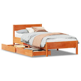 Bed Frame without Mattress Wax Brown 90x200 cm Solid Wood Pine 3301760