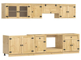 Cabinet SKI 8 pcs Honey Brown Solid Pine Wood 3392651
