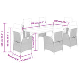 7 Piece Garden Dining Set with Cushions Grey Poly Rattan 3213488