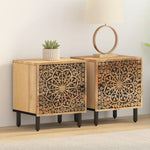 ZNTS Bedside Cabinets 2 pcs 40x33x46 cm Solid Wood Mango 358209