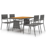 Outdoor Dining Set Grey PE rattan, steel, solid acacia wood Medium 3120102