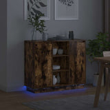 LED Sideboard Smoked Oak 90 x 32 x 75 cm Engineered Wood 869686