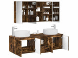 Bathroom Cabinet Set 4 pcs Smoked Oak Engineered Wood 3406547