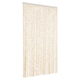 Fly Curtain Beige and White 100x230 cm Chenille 377345