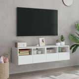 TV Wall Cabinets 2 pcs White 60x30x30 cm Engineered Wood 836855