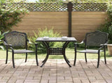 Garden Table Set 3 pcs Black Cast Aluminium 3334741