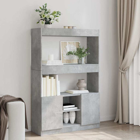 Highboard Concrete Grey 92x33x140 cm Engineered Wood 3309612